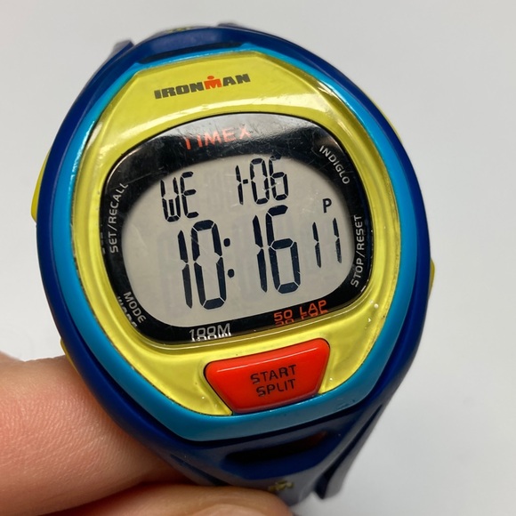 Timex Sleek Ironman 30 Year new battery light works multicolor blue yellow